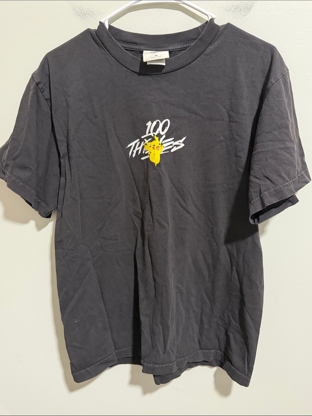 100 Thieves x Pokémon Pikachu Core T-Shirt Size Medium
